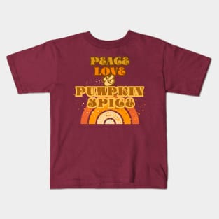 Peace, Love and Pumpkin Spice, Spice Dusted Variation Kids T-Shirt